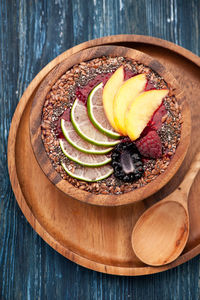 High angle view of food on table