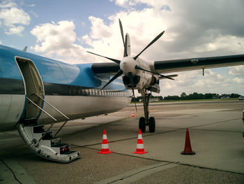 Airplane on airport runway