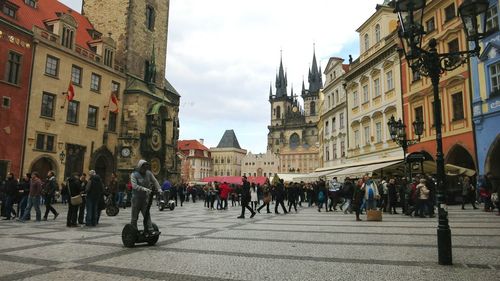 Tourists in front of church