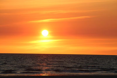 Scenic view of sea at sunset