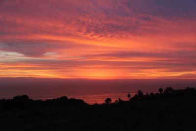 Silhouette of landscape at sunset