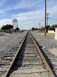 Railroad tracks against sky