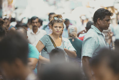 Group of people looking at outdoors