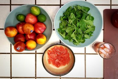 Directly above shot of vegetables in plate