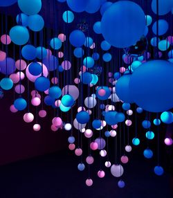 Illuminated lighting equipment hanging on ceiling
