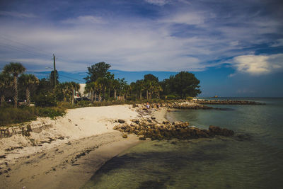 View of calm beach against the sky