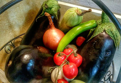 High angle view of tomatoes