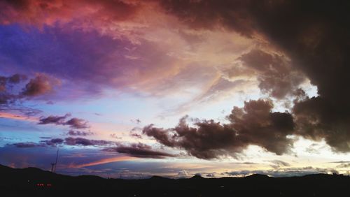 Scenic view of dramatic sky during sunset