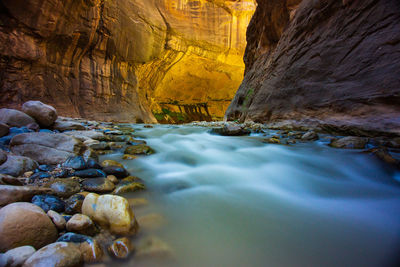 Scenic view of rocks in sea