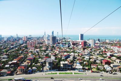 View of cityscape against clear sky