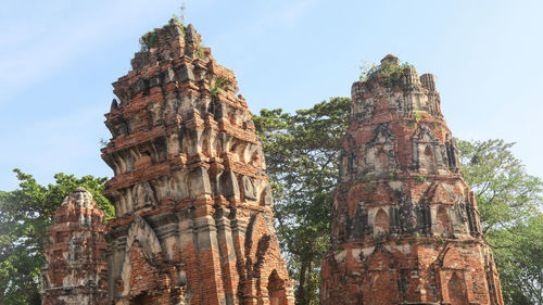 Low angle view of old temple building