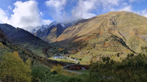 Scenic view of mountains against sky