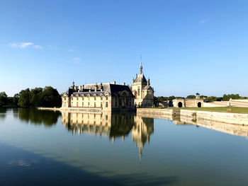 Reflection of building in lake