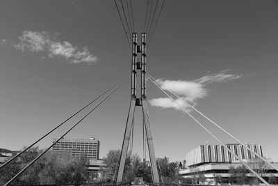 Low angle view of skyscraper against sky