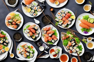 High angle view of food on table