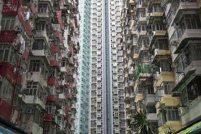 Low angle view of buildings in city, hong kong