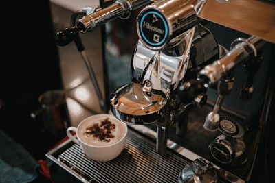 High angle view of coffee cup