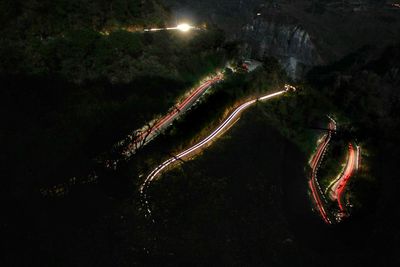 Light trails at night