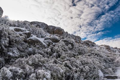 Low angle view of mountain against sky