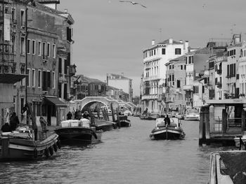 View of boats in canal