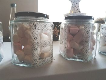 Close-up of jar on table