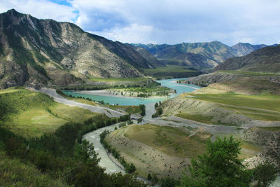 Scenic view of mountains against sky