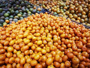 Full frame shot of oranges at market stall