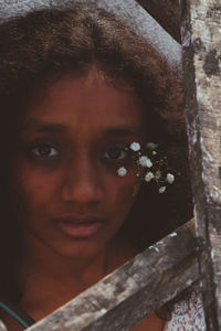 Close-up portrait of woman