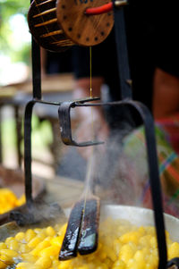 Close-up of ice cream hanging