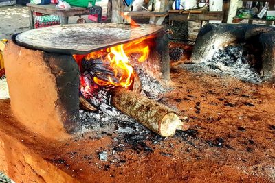 Close-up of burning fire