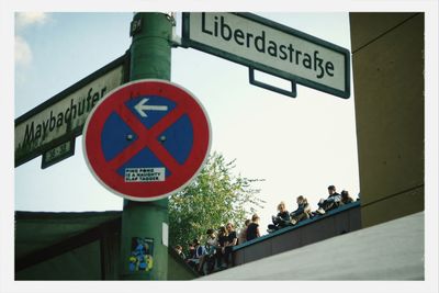 Low angle view of road sign
