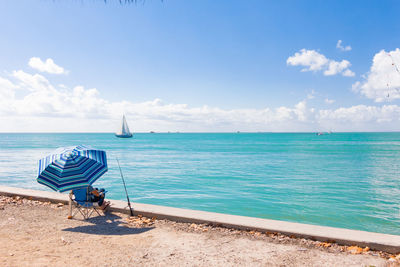 Scenic view of beach against sky