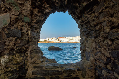 Sea seen through cave