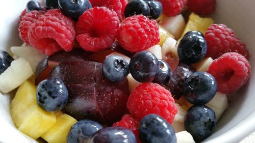 Close-up of strawberries in bowl