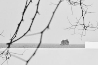 View of cliff in sea