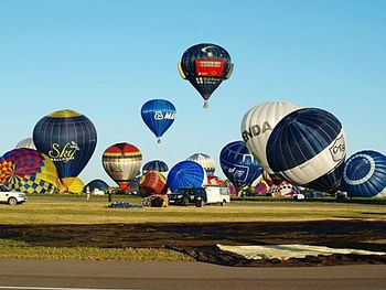 Hot air balloon against sky