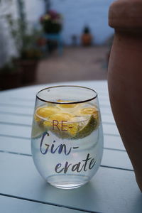 Close-up of drink on table