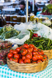 Vegetables for sale at market stall