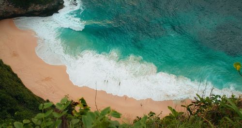 High angle view of beach