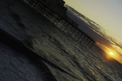 Scenic view of sea at sunset