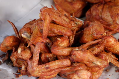 High angle view of meat in plate