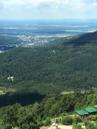 High angle view of landscape against sky