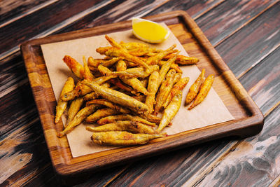 Close-up of food on cutting board