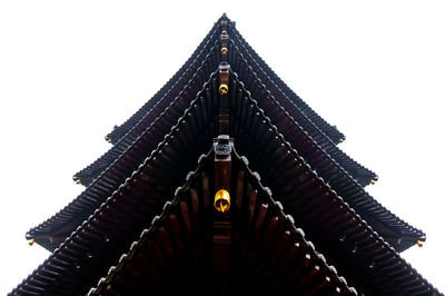 Low angle view of pagoda against sky