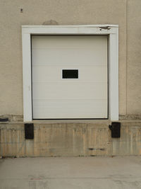 Closed door of building