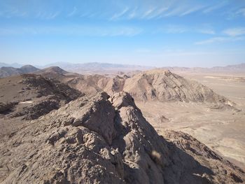 Scenic view of desert against sky