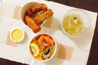 Close-up of food served in plate