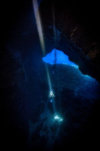 Person swimming in sea