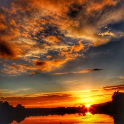 Scenic view of cloudy sky at sunset