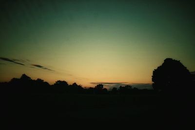 Silhouette landscape at sunset